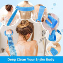 Axooms Dual-Sided Silicone Body and Back Scrubber with Shampoo Dispenser, Deep Massage and Gentle Exfoliating Strap, Multicolor