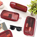 Axooms 4-Piece Mesh Makeup Bag Set, Clear Travel Cosmetic Bags with Zippers, Small Toiletry Pouches in Multiple Sizes