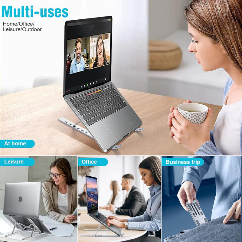 Portable Aluminum Ergonomic Laptop Riser Holder for Desk