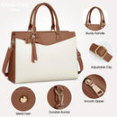Axooms Women's 15.6-Inch Water-Resistant PU Leather Laptop Tote Bag for Work and Office