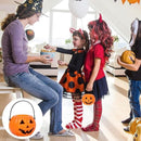Axooms Halloween Pumpkin Buckets, Jack-O-Lantern Candy Holder with Handle, Small Pumpkin Pails for Halloween Party Gifts & Decorations, 6.6" × 5.5" (1 Piece, Orange) (Mad Orange)