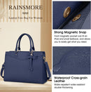 Axooms Women's 15.6-Inch Water-Resistant PU Leather Laptop Tote Bag for Work and Office