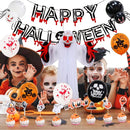 Axooms Halloween Party Decorations Set - Scary Halloween Balloons, Hanging Banner, Tablecloth, Spider & Cupcake Toppers for Kids and Adults - Perfect for Halloween Theme Parties and Festivals