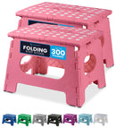 Handy Laundry Folding Step Stool 9 Inch, Black, Non-Slip Holds 300 lbs | 9 Inch, Black, Foldable Collapsible Step Stool, Non-Slip, Holds 300 lbs, Kitchen Bathroom Bedroom, Adults