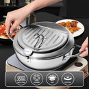 Axooms Deep Frying Pot with Temperature Control, 3.4L Stainless Steel, Compatible with Induction and Gas