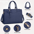 Axooms Women's 15.6-Inch Water-Resistant PU Leather Laptop Tote Bag for Work and Office