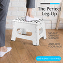 Handy Laundry Folding Step Stool 9 Inch, Black, Non-Slip Holds 300 lbs | 9 Inch, Black, Foldable Collapsible Step Stool, Non-Slip, Holds 300 lbs, Kitchen Bathroom Bedroom, Adults