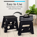 Handy Laundry Folding Step Stool 9 Inch, Black, Non-Slip Holds 300 lbs | 9 Inch, Black, Foldable Collapsible Step Stool, Non-Slip, Holds 300 lbs, Kitchen Bathroom Bedroom, Adults