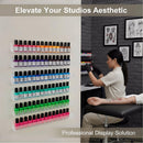 Axooms 6-Pack 15-Inch Acrylic Wall-Mounted Nail Polish Racks, Holds Up to 96 Bottles, Clear Essential Oil Display and Organizer