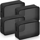 Axooms 4-Piece Mesh Makeup Bag Set, Clear Travel Cosmetic Bags with Zippers, Small Toiletry Pouches in Multiple Sizes