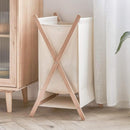 Axooms Bamboo Laundry Sorter Cart - Portable Foldable Clothes Hamper with Removable Liner Bag, X-Frame Design, Bamboo Laundry Organizer for Bathroom