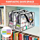 6 Packs Large Toy Storage Bags, Clear PVC Organizer Bags with Labels Board Game Storage Waterproof Reusable Toy Bag for Puzzle Building Blocks Books