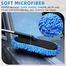 Axooms 2-Pack Microfiber Car Dusters, Scratch-Free Exterior Dusting Brushes with Extendable Handles for Interior and Exterior Cleaning (Blue Gray)