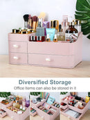 Axooms Large Countertop Makeup Organizer with Drawers for Cosmetics, Skincare, Brushes, Jewelry, and Perfume, White