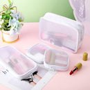 Axooms 4-Piece Mesh Makeup Bag Set, Clear Travel Cosmetic Bags with Zippers, Small Toiletry Pouches in Multiple Sizes