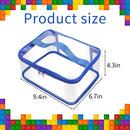 Axooms 4-Pack Clear Toy Storage Bags, 9.4 x 6.7 x 4.3 Inches, Transparent PVC Toy Organizer Bags with Zippers, Waterproof Storage for Building Blocks and Small Toys, Black