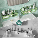 Veken Shower Caddy 6-Pack, Bathroom Organizers and Storage Shelves, Black | Advanced Rustproof Design, Large Capacity, No Drilling, Adhesive Rack with Soap Holder, Wall-Mounted Kitchen & Home Decor
