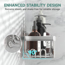 Veken Shower Caddy 6-Pack, Bathroom Organizers and Storage Shelves, Black | Advanced Rustproof Design, Large Capacity, No Drilling, Adhesive Rack with Soap Holder, Wall-Mounted Kitchen & Home Decor