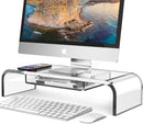 Axooms 20.3-Inch Clear Acrylic Monitor Stand with Storage
