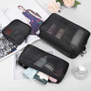Axooms 4-Piece Small Nylon Mesh Zipper Bag Set, Multipurpose Cosmetic Pouches for Travel, Office Supplies and Travel Accessories, Black, Size S