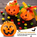 Axooms Halloween Pumpkin Bucket for Trick or Treat Candy Collection, Jack-O-Lantern Pumpkin Candy Bucket with Handle, Small Pumpkin Candy Holder for Halloween Decorations - Set of 2