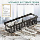 Veken Shower Caddy 6-Pack, Bathroom Organizers and Storage Shelves, Black | Advanced Rustproof Design, Large Capacity, No Drilling, Adhesive Rack with Soap Holder, Wall-Mounted Kitchen & Home Decor
