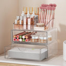 Axooms Clear 3-Tier Makeup Organizer with 2 Drawers and Lipstick Tray