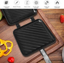 Stovetop Sandwich Toaster & Double-Sided Grill Pan (16×14 cm) – Non-Stick Coating, Heat-Resistant Handles, Ideal for Outdoor, Camping, BBQ & Breakfast