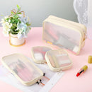 Axooms 4-Piece Mesh Makeup Bag Set, Clear Travel Cosmetic Bags with Zippers, Small Toiletry Pouches in Multiple Sizes