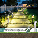 Axooms Solar LED Path Lights - Outdoor Garden Walkway Lawn & Patio Stainless Steel Lights, 12-Pack | Warm White & White LED, Classic Style for Yard, Garden & Patio Decor