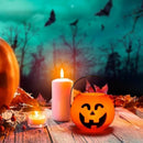 Axooms Halloween Pumpkin Buckets, Jack-O-Lantern Candy Holder with Handle, Small Pumpkin Pails for Halloween Party Gifts & Decorations, 6.6" × 5.5" (1 Piece, Orange) (Mad Orange)