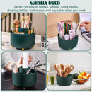 Axooms 360° Rotating Makeup Organizer, 5-Compartment Makeup Brush Holder for Bedroom and Bathroom Vanities, Office Stationery Storage and Desktop Pen Holder, Black
