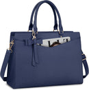 Axooms Women's 15.6-Inch Water-Resistant PU Leather Laptop Tote Bag for Work and Office