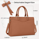 Axooms Women's 15.6-Inch Water-Resistant PU Leather Laptop Tote Bag for Work and Office