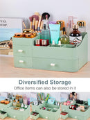Axooms Large Countertop Makeup Organizer with Drawers for Cosmetics, Skincare, Brushes, Jewelry, and Perfume, White