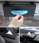 Axooms Car Face Mask and Tissue Holder, PU Leather Sun Visor Organizer with Rear Seat Clips, Black