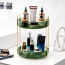 Axooms 360° Rotating Makeup Organizer for Bathroom Countertop, 3-Tier Cosmetic and Perfume Storage Shelf, Gold
