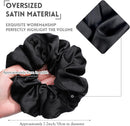 Axooms Oversized Satin Scrunchies, 6 Pieces, 7.2-Inch No-Crease Hair Ties for Women and Girls