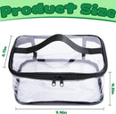 Axooms 4-Pack Clear Toy Storage Bags, 9.4 x 6.7 x 4.3 Inches, Transparent PVC Toy Organizer Bags with Zippers, Waterproof Storage for Building Blocks and Small Toys, Black