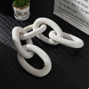Axooms Wooden Decorative Chain - 5 Link, Home, Office & Party Decor (White)