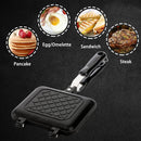 Axooms Sandwich Maker, Grilled Sandwich & Panini Maker with Non-Stick Plates, Stovetop Toasted Sandwich Maker Flippable Aluminum Pan for Home Kitchen, 5.9 Inch Length × 14.2 Inch Height