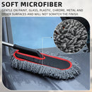 Axooms 2-Pack Microfiber Car Dusters, Scratch-Free Exterior Dusting Brushes with Extendable Handles for Interior and Exterior Cleaning (Blue Gray)