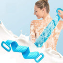 Axooms Dual-Sided Silicone Body and Back Scrubber with Shampoo Dispenser, Deep Massage and Gentle Exfoliating Strap, Multicolor