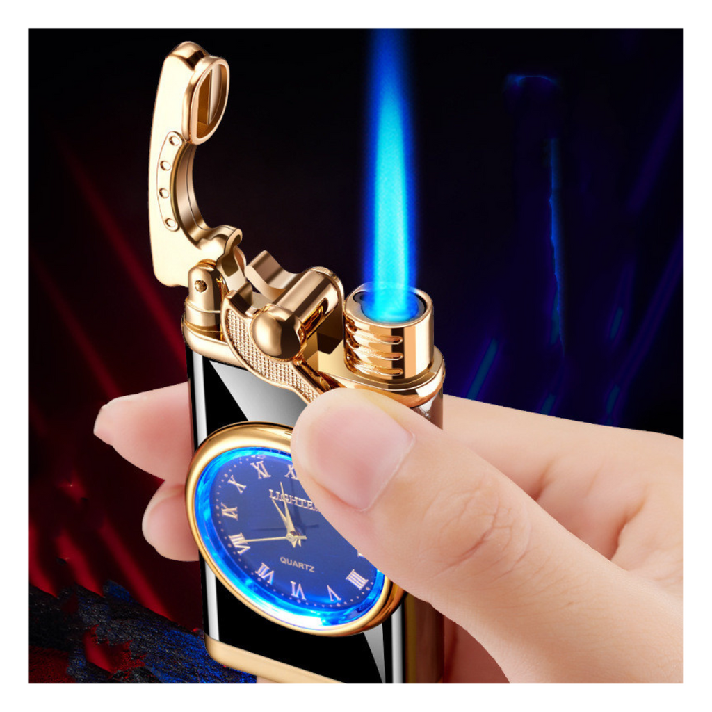 2-in-1 Electric Lighter with Built-in Watch and Rocker Arm