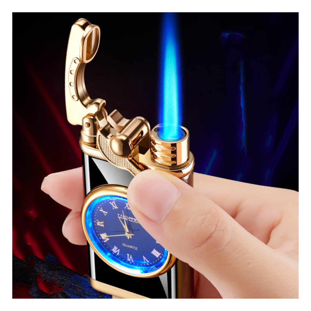 2-in-1 Electric Lighter with Built-in Watch and Rocker Arm