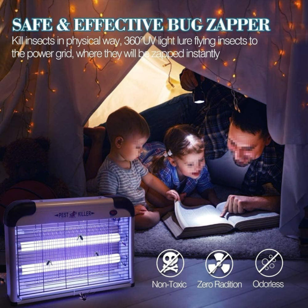 Axooms 16W Electronic Insect Killer – Indoor Bug Zapper with Dual UV Bulbs, Safe Mesh, Hanging Chain & Removable Tray