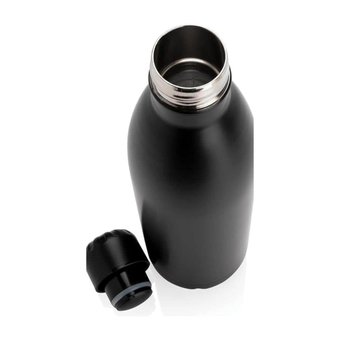 500 ml Stainless Steel Insulated Water Bottle – Leak-Proof, Double-Wall Vacuum Flask (Hot & Cold), BPA-Free, Travel-Ready – Black