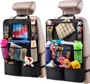 Axooms Car Seat Back Organizer, Backseat Protector with Touchscreen Tablet Holder, Kids' Car Organizer, Travel Accessories, 9 Pockets, 2-Pack