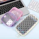 Axooms 4-Piece Small Nylon Mesh Zipper Bag Set, Multipurpose Cosmetic Pouches for Travel, Office Supplies and Travel Accessories, Black, Size S