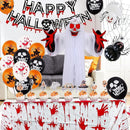 Axooms Halloween Party Decorations Set - Scary Halloween Balloons, Hanging Banner, Tablecloth, Spider & Cupcake Toppers for Kids and Adults - Perfect for Halloween Theme Parties and Festivals